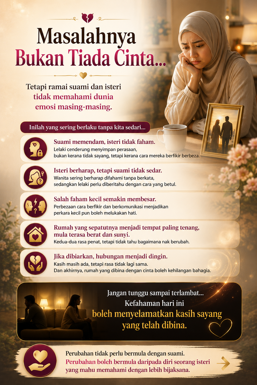 Masalahnya bukan tiada cinta — tetapi kurang kefahaman emosi.